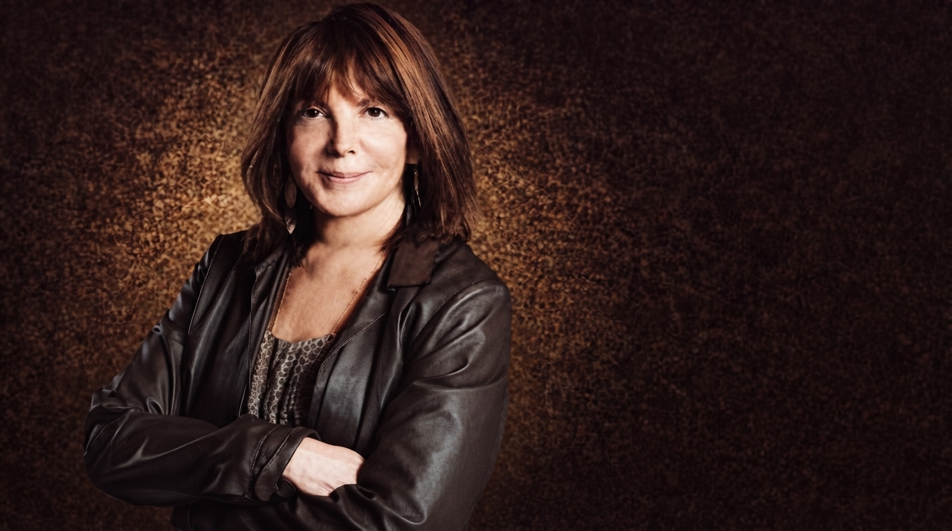 Linda Kaplan Thaler leading a creative advertising team, surrounded by ideas and iconic campaign elements like the Aflac Duck.